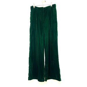 New Gibson & Latimer Green Velvet Wide-Leg Pants Size 8